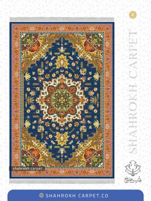 فرش لاکچری جدید 1700 شانه طرح هریس رنگ آبی کمرنگ | فرش شاهرخ