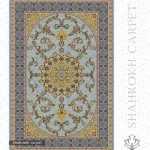 فرش لاکچری جدید 1700 شانه طرح یلدا رنگ آبی کمرنگ | فرش شاهرخ