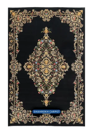 فرش ابریشم گونه ماشینی 6 متری 1700 شانه طرح سروش | فرش شاهرخ