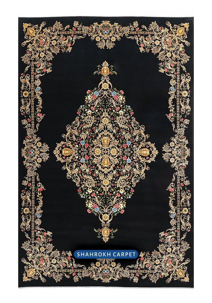 فرش ابریشم گونه ماشینی 6 متری 1700 شانه طرح سروش | فرش شاهرخ