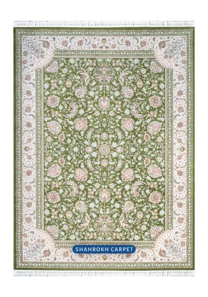 Cream and green persian rugs - Afshan Saltanati design