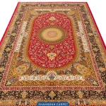 قیمت و خرید فرش 1700 شانه ابریشمی ماشینی طرح ترمه - فرش شاهرخ