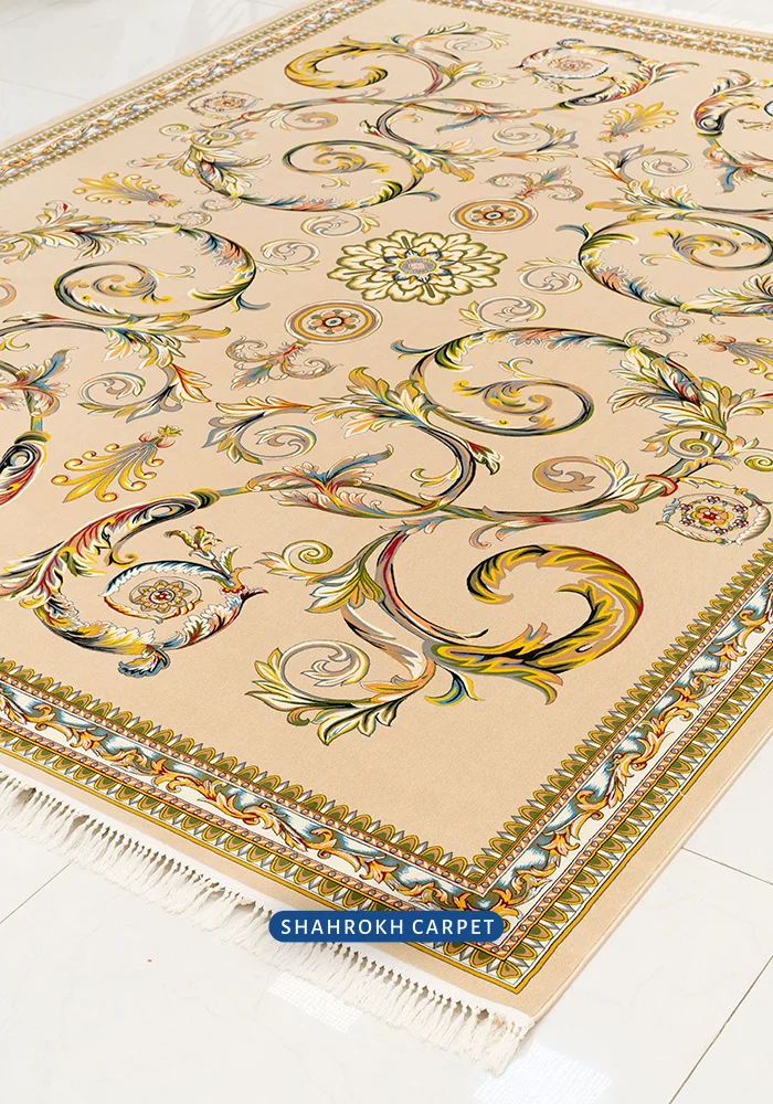 قیمت و خرید فرش ماشینی 1200 شانه فرانسوی طرح دانیل - فرش شاهرخ