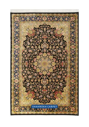قیمت و خرید فرش 1700 شانه ابریشم ماشینی طرح ماهک - فرش شاهرخ