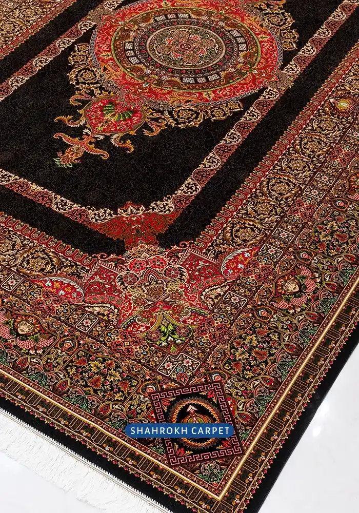 قیمت و خرید فرش 1700 شانه ابریشم ماشینی طرح تاج - فرش شاهرخ