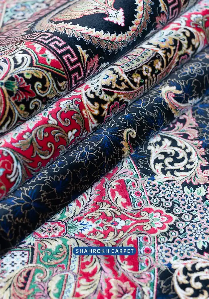 قیمت و خرید فرش 1700 شانه ابریشم ماشینی طرح تاج - فرش شاهرخ