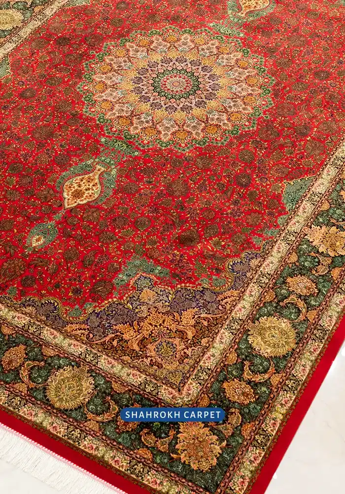 قیمت و خرید فرش 1700 شانه ابریشم ماشینی صادق‌نژاد - فرش شاهرخ