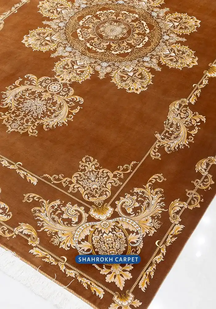 قیمت و خرید فرش 1700 شانه ابریشم ماشینی طرح صدف - فرش شاهرخ