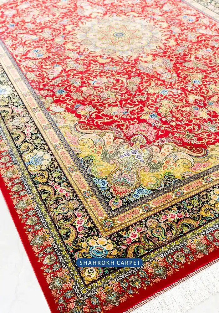 قیمت و خرید فرش 1700 شانه ابریشم ماشینی طرح سهراب - فرش شاهرخ