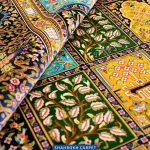 قیمت و خرید فرش ابریشم ماشینی 1700 شانه طرح خشتی فرا - فرش شاهرخ