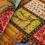 قیمت و خرید فرش ابریشم ماشینی 1700 شانه طرح خشتی فرا - فرش شاهرخ