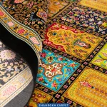 قیمت و خرید فرش ابریشم ماشینی 1700 شانه طرح خشتی فرا - فرش شاهرخ