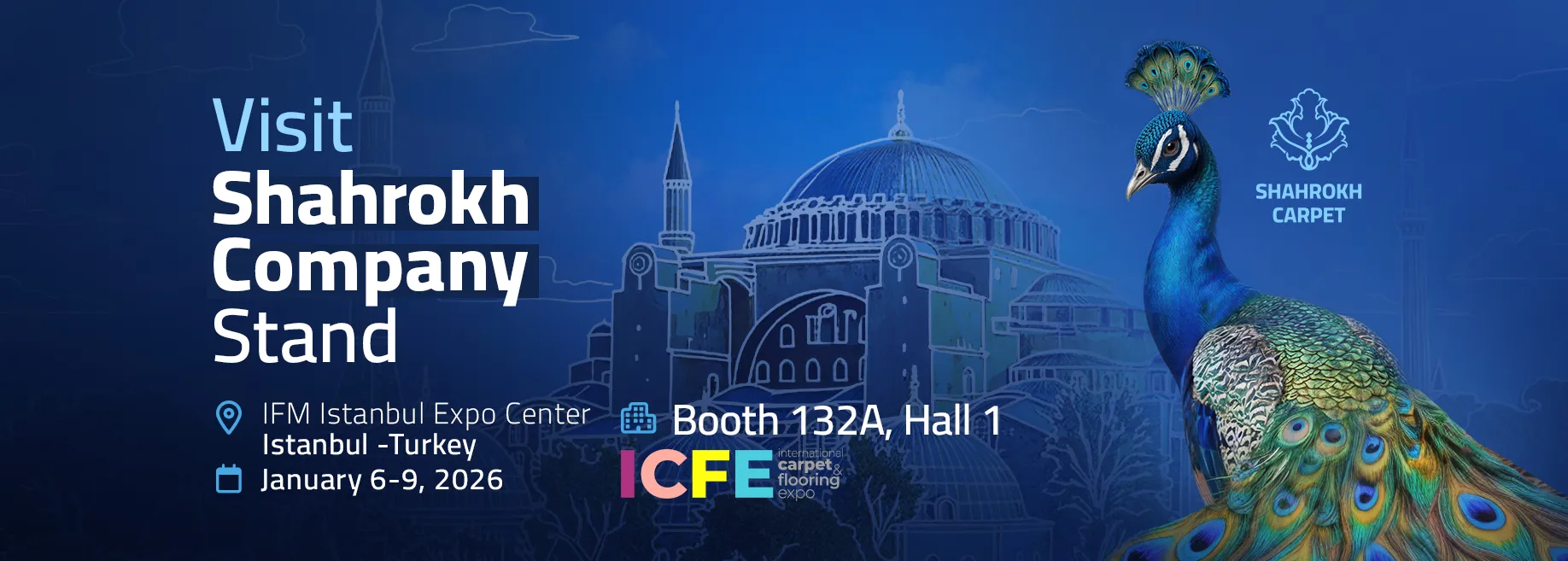 Shahrokh Carpet Company Stand at ICFE Istanbul 2026 - shahrokh rug