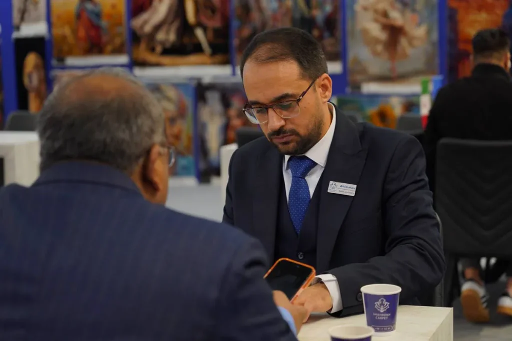 غرفه فرش شاهرخ کاشان در نمایشگاه فرش استانبول5- فرش شاهرخ