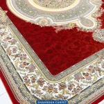 قیمت و خرید فرش ماشینی 1200 شانه زمینه زرشکی طرح هالیدی - فرش شاهرخ